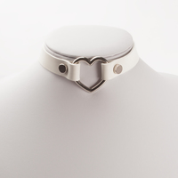 HEART LEATHER CHOKER (CLICK FOR MORE COLORS) - Thumbnail 1