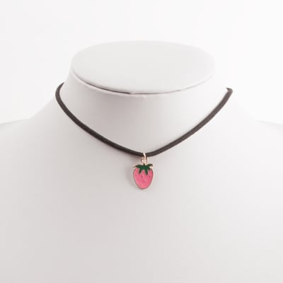 Strawberry necklace pink
