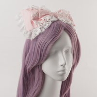 LOLITA LACE BOW HEADBAND (CLICK FOR 3 COLORS) - Thumbnail 1