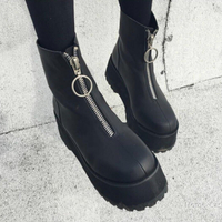 CYBER PUNK PLATFORM BOOTS WITH ZIP - Thumbnail 1