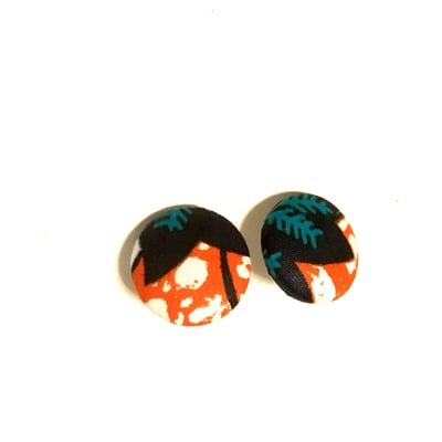 Color pop stud earrings - teal, orange