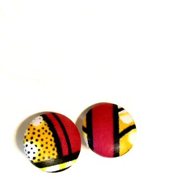 Color pop stud earrings - yellow, pink