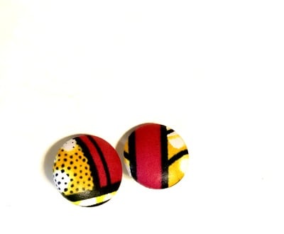 Color Pop stud earrings - yellow, pink