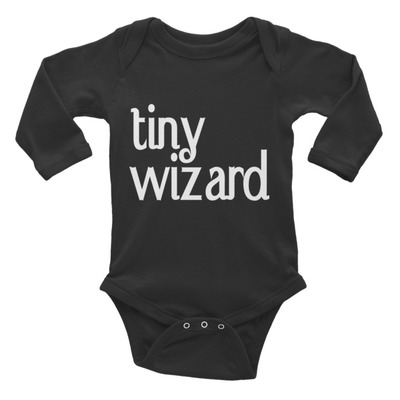 Tiny wizard infant long sleeve bodysuit