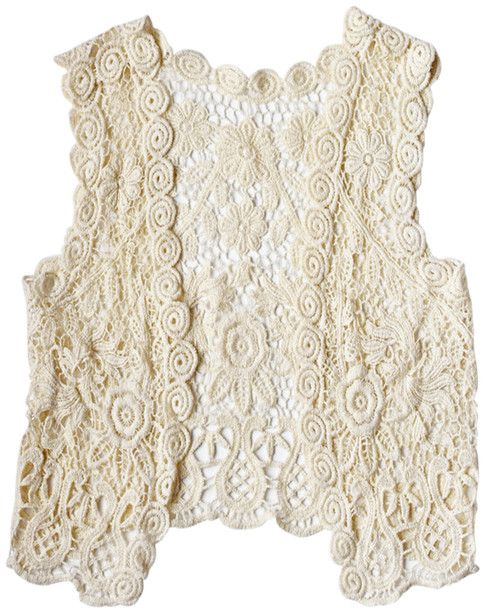 Crochet Vest - Cream