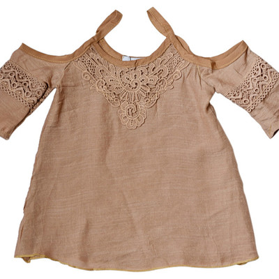 Peek-a-boo top - tan