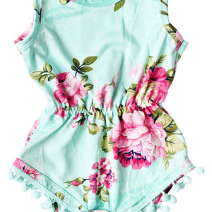 Sweet Mint Pom Pom Romper