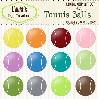 Tennis balls (clipart set) - Thumbnail 2