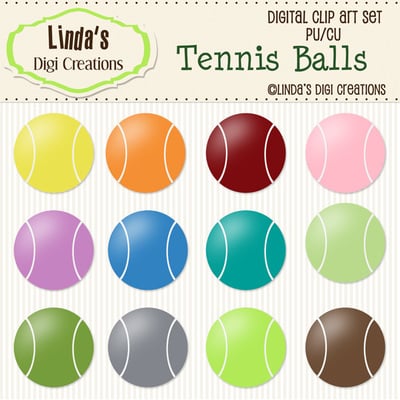 Tennis Balls (ClipArt Set)