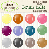 Tennis Balls (ClipArt Set) - Thumbnail 1