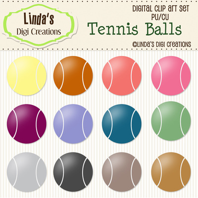 Tennis balls (clipart set)