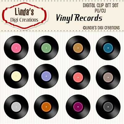 Vinyl records (clipart set) - Thumbnail 2
