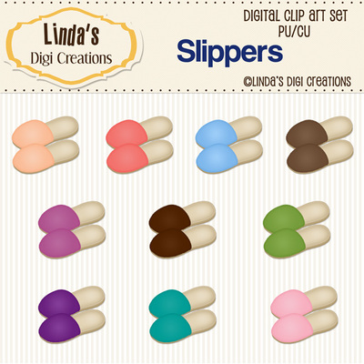 Slippers (clipart set)