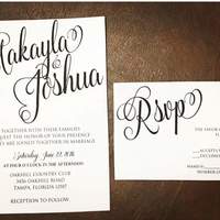Kraft Wedding Invitations - Calligraphy Wedding Invitation  - Thumbnail 4