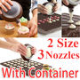 Dessert Decorating Pen Set Macaroon Cake Easy Convenient Use Container + Nozzles - Thumbnail 2