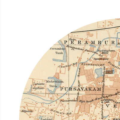 Chennai - city poster - city map poster print