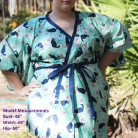 Tunic Length Cotton Yukata - Live Life in the Meow - Thumbnail 1