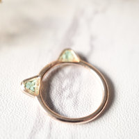 Real Pressed Flowers and Resin Cat Ring in Rose Gold and Mint - Thumbnail 5