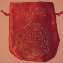 Red Satin Brocade Dice Bag