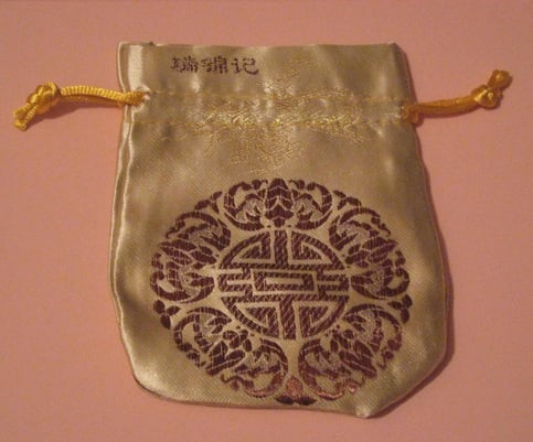 Gold Silky Satin Brocade Dice Bag