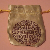 Gold Silky Satin Brocade Dice Bag