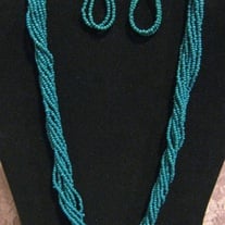 Teal Seed Bead Necklace Set