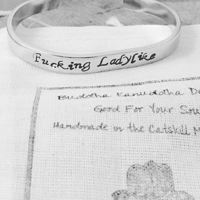 "F$@king Ladylike " Hand Stamped Bracelet 