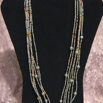 Silver Seed & Wood Beaded Set