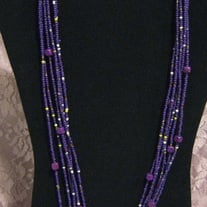 Purple Seed & Wood Beaded Set
