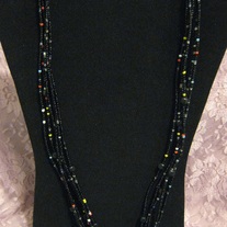Black Seed & Wood Beaded Set
