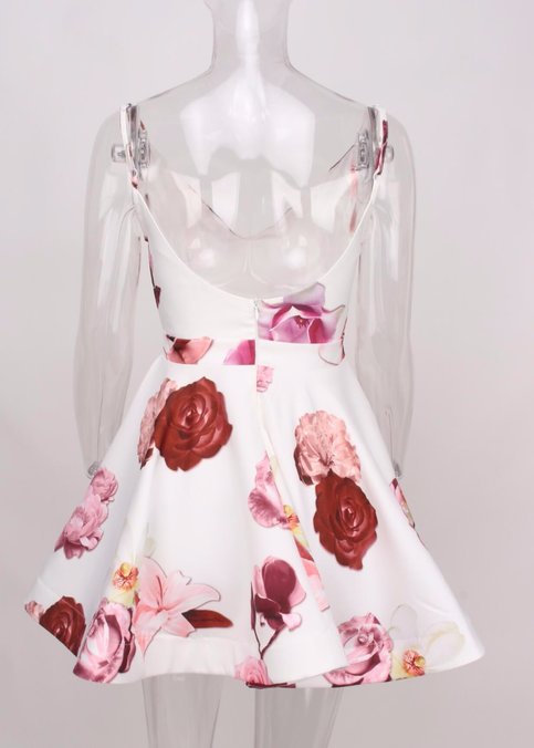 Pink Flower Puff Print Tee Dress