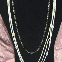 Chain & White Seed Beaded Set