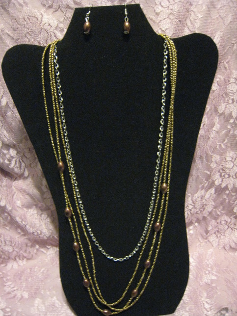 Chain & Gold Seed Beaded Set