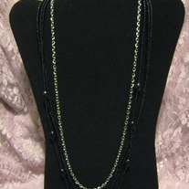 Chain & Black Seed Beaded Set