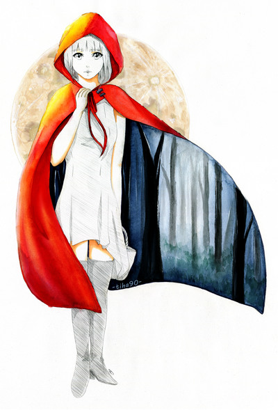 Red Riding Hood Watercolour Print
