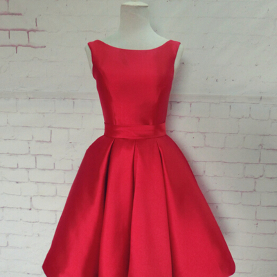 Red homecoming dress,red homecoming dresses,satin homecoming dress,party dress,prom gown, sweet 16 dress