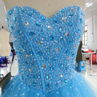 Blue Homecoming Dress,Short Prom Dresses,Homecoming Gowns,Fitted Party Dress,Silver Beading Prom Dresses - Thumbnail 2