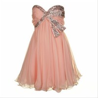 Blush Pink Homecoming Dress,Light Pink Homecoming Dresses,Chiffon Homecoming Gowns,Bling Party Dress,Short Prom Dress,Silver Beading Sweet 16 Dress - Thumbnail 1