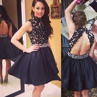 Homecoming Dress,Lace Homecoming Dress,Black Homecoming Dress,Fitted Homecoming Dress,Short Prom Dress