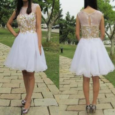 White homecoming dress,short prom gown,tulle homecoming gowns,princess party dress