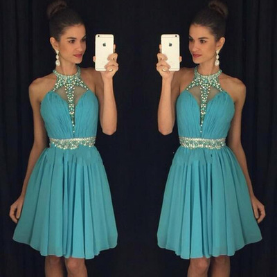 Blue Homecoming Dress,Homecoming Dresses,Homecoming Gowns,Backless Party Dress,Short Prom Gown