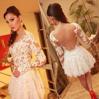 Tulle homecoming dress,lace homecoming dress,blue homecoming dress,fitted homecoming dress,short prom dress - 142