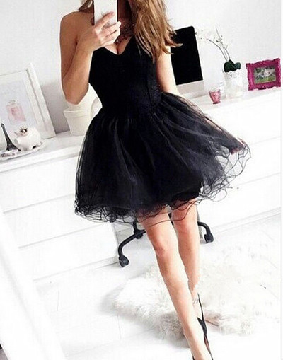 2017 Homecoming Dress,Black Homecoming Dresses,Tulle Homecoming Dress,Party Dress,Prom Gown - 117