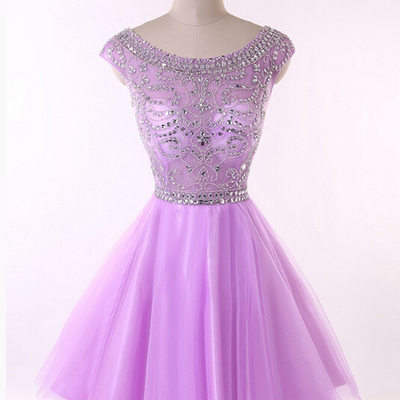 Homecoming dress,lilac prom dresses,tulle homecoming gowns,party dress,short prom gown,lilac cocktail dress - 98