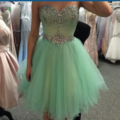 Short homecoming dress, mint prom dress, cheap homecoming dress, junior homecoming dress - 154