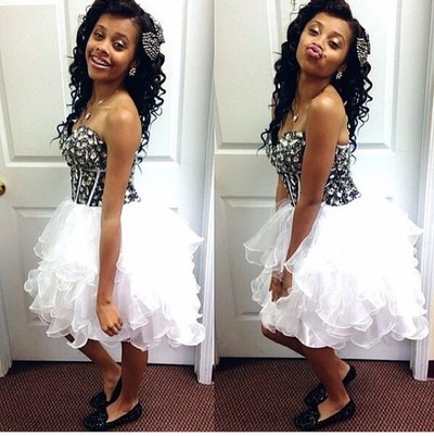 White Homecoming Dress,Sparkle Homecoming Dresses,Glitter Homecoming Gowns,Short Prom Gown,Bling Sweet 16 Dress - 158