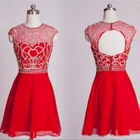 Red Homecoming Dress,Short Homecoming Dresses,Homecoming Gown,Party Dress,Sparkle Prom Gown - 159 - Thumbnail 1