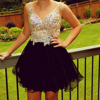 Tulle Homecoming Dress,2017 Homecoming Dress,Black Homecoming Dress,Tulle Homecoming Dress,Short Prom Dress,Country Homecoming Gowns - 135 - Thumbnail 1