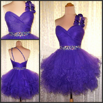 One shoulder homecoming dress,grape homecoming dresses,chiffon homecoming dress,grape party dress,grape short prom gown - 140