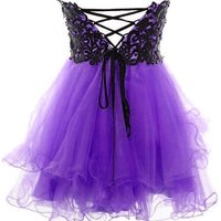 Tulle Homecoming Dress,Lace Homecoming Dress,Cute Homecoming Dress,Fitted Homecoming Dress - 184 - Thumbnail 1